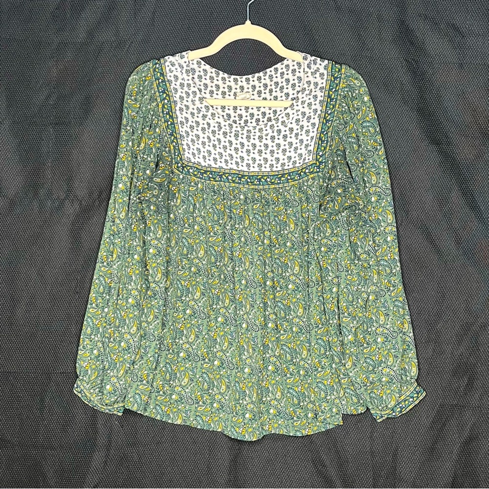 GAP Floral Blouse in “Olive Moss” Green - Size Large